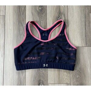 Under Armour Sports Bra Women's Medium Navy UA Compression Athletic Gym Fitness